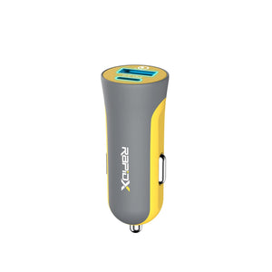 X2PD Compact & Fast Dual Car Charger with 30W USB-C PD - Yellow - RapidX