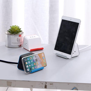 MyDesktop 29W Wireless Charging Stand with 3 USB Ports and 2 Power Outlets - Blue - RapidX