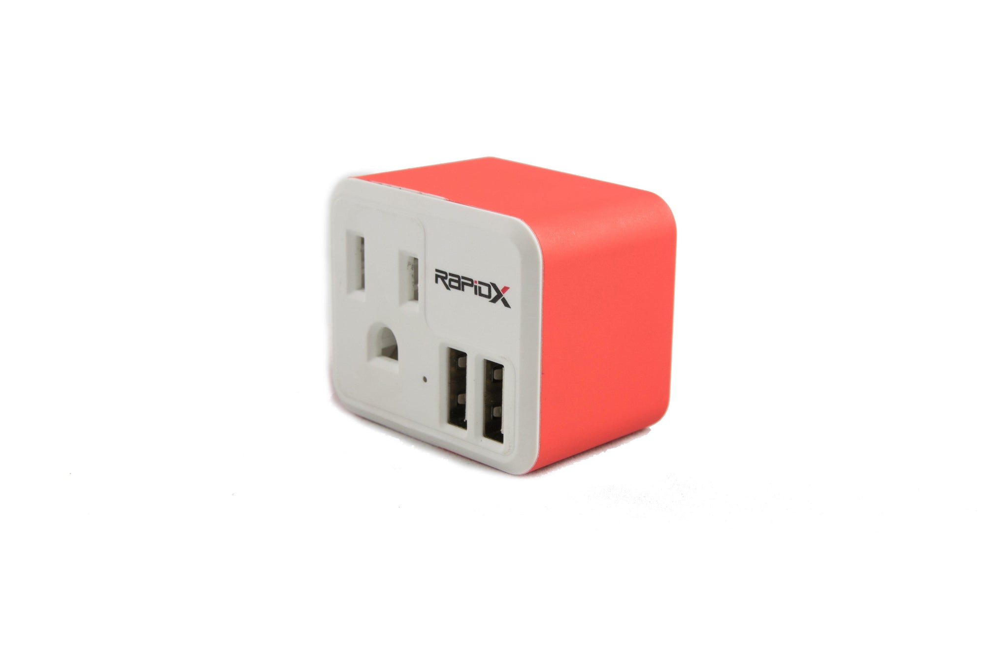 PowX-2 Wall Outlet with 2 USB Ports by RapidX Red - RapidX